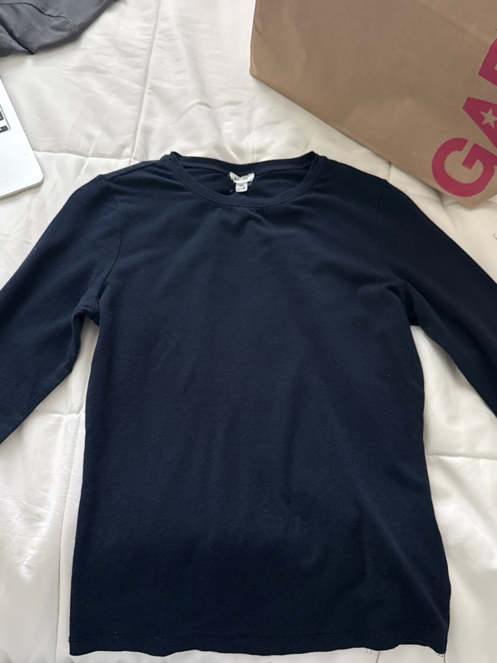 Garage Navy long sleeve basic top